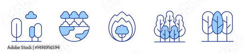 wildfire, forest, tree. Forest Icon vector illustration. Line Duotone style. Editable stroke
