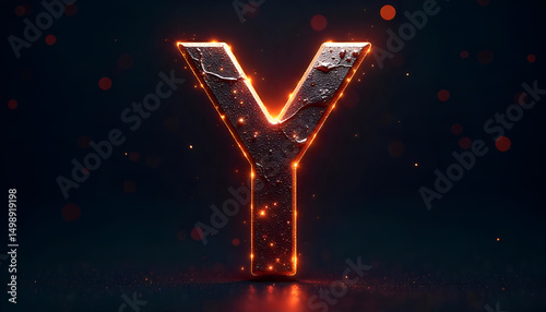 glowing neon sign on a black background
