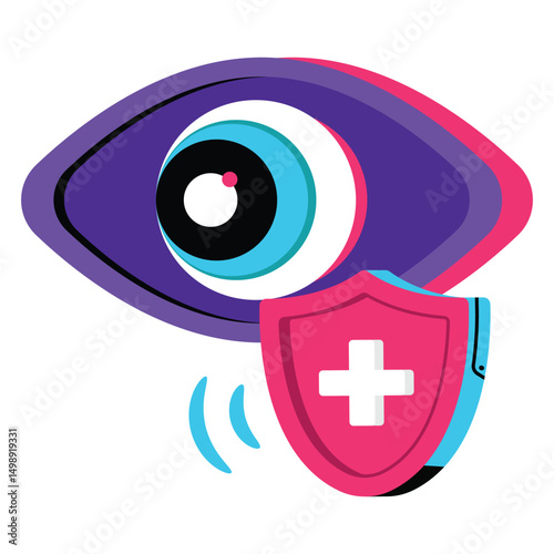 Eye Insurance Vector style icon. Eps 10 file