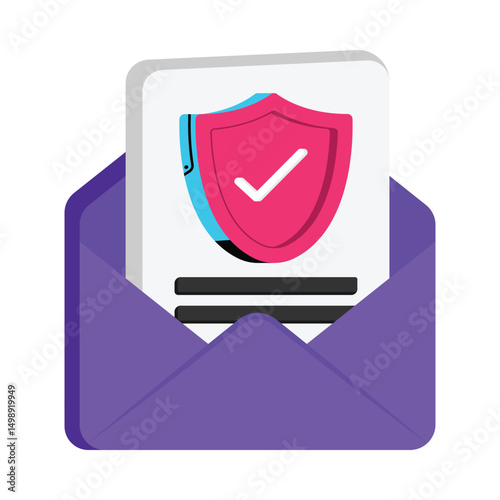 Insurance Mail Vector style icon. Eps 10 file