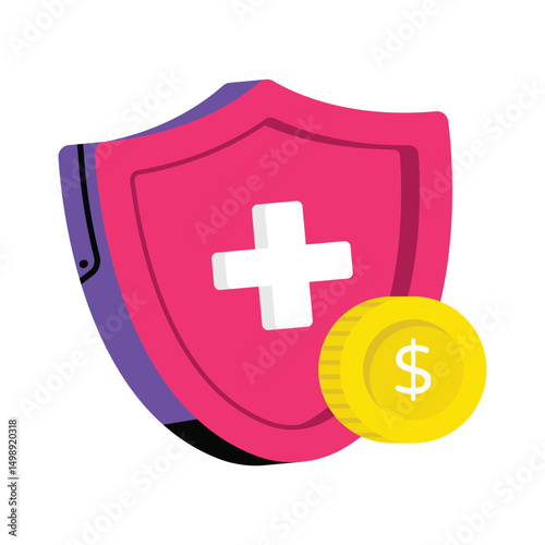 Financial Insurance Vector style icon. Eps 10 file