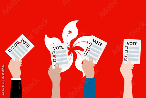 Election in Hong Kong. Election Concept. Vector Illustration.