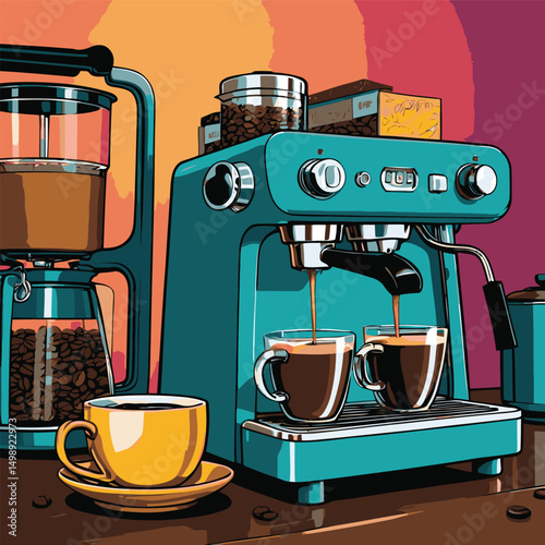 vector coffee maker for design needs