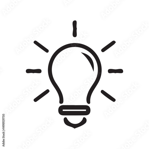 idea generation, light bulb symbol, lamp icon vector art illustration eps 10