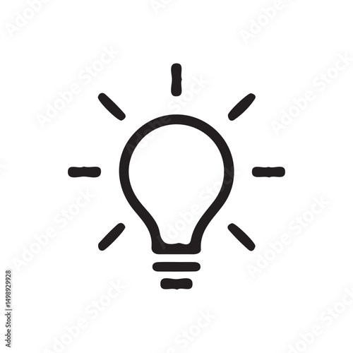 idea generation, light bulb symbol, lamp icon vector art illustration eps 10