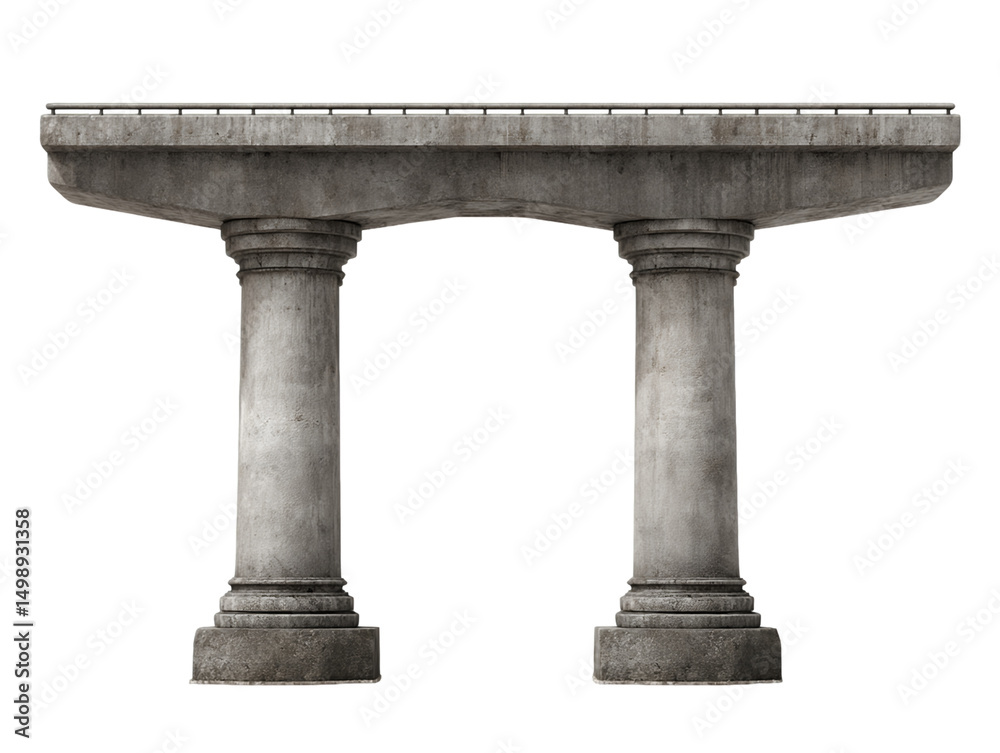 Fototapeta premium Ancient Stone Columns Supporting a Wide Flat Top, PNG