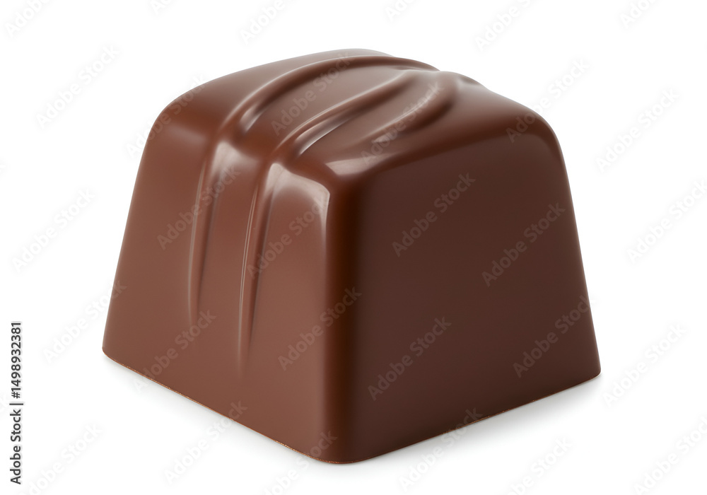 Obraz premium Single Milk Chocolate Candy, Square Shape, Brown