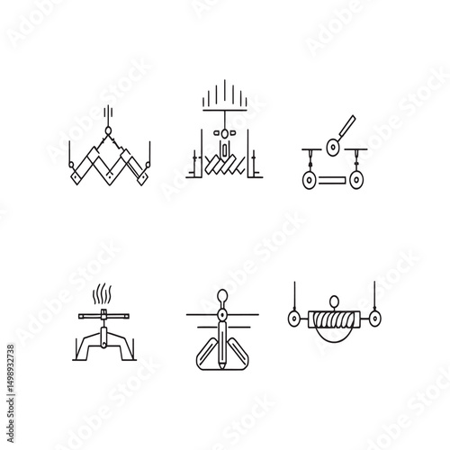 Farm Equipment Windrow Turner Line Drawing Vector Graphic