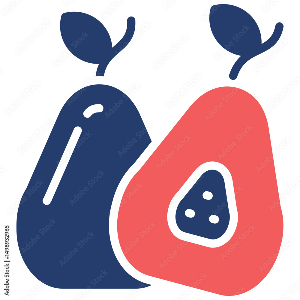 Fototapeta premium Pear glyph color icon