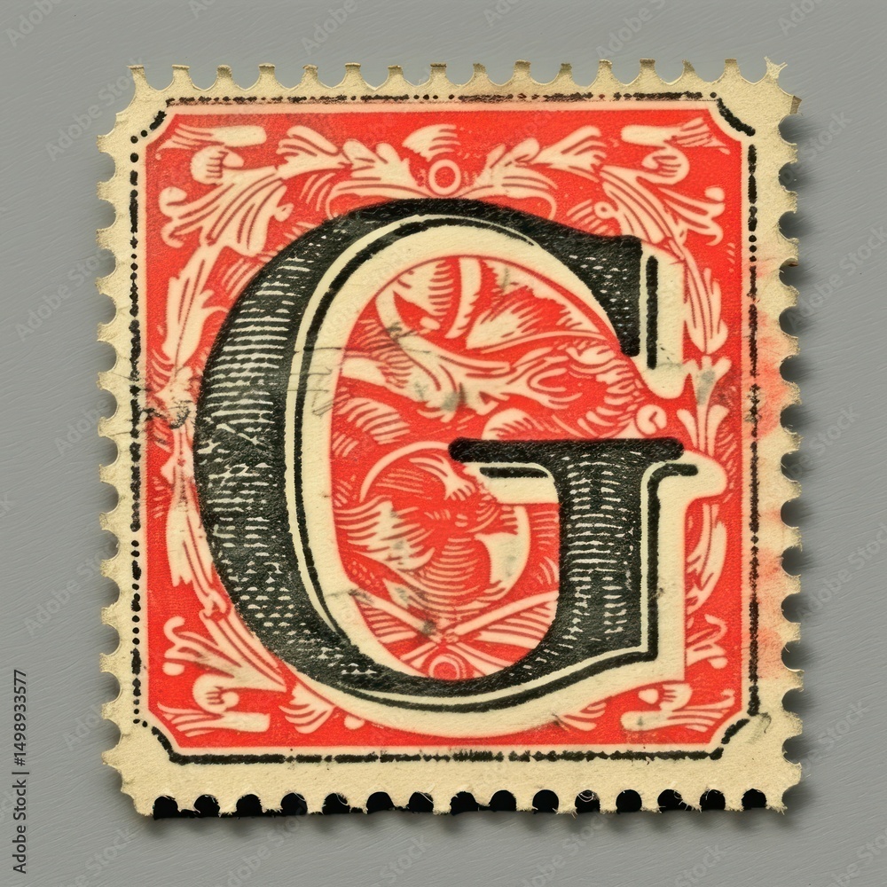 Obraz premium Font art postage stamp calligraphy.