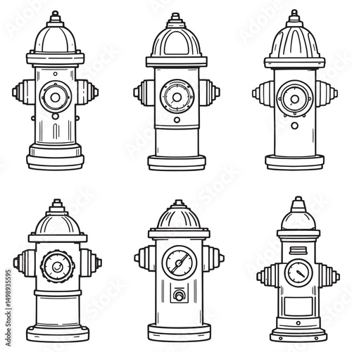 Fire hydrant line art vector illustration for emergency use
