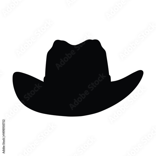 Cowboy hat minimal black silhouette