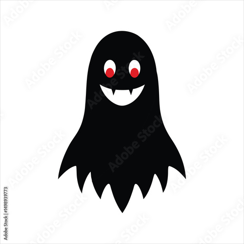 A creepy ghost on a white background