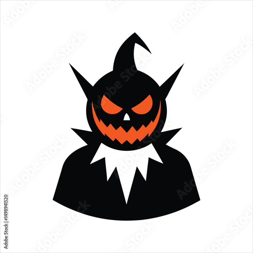 A evil pumpkin king on a white background
