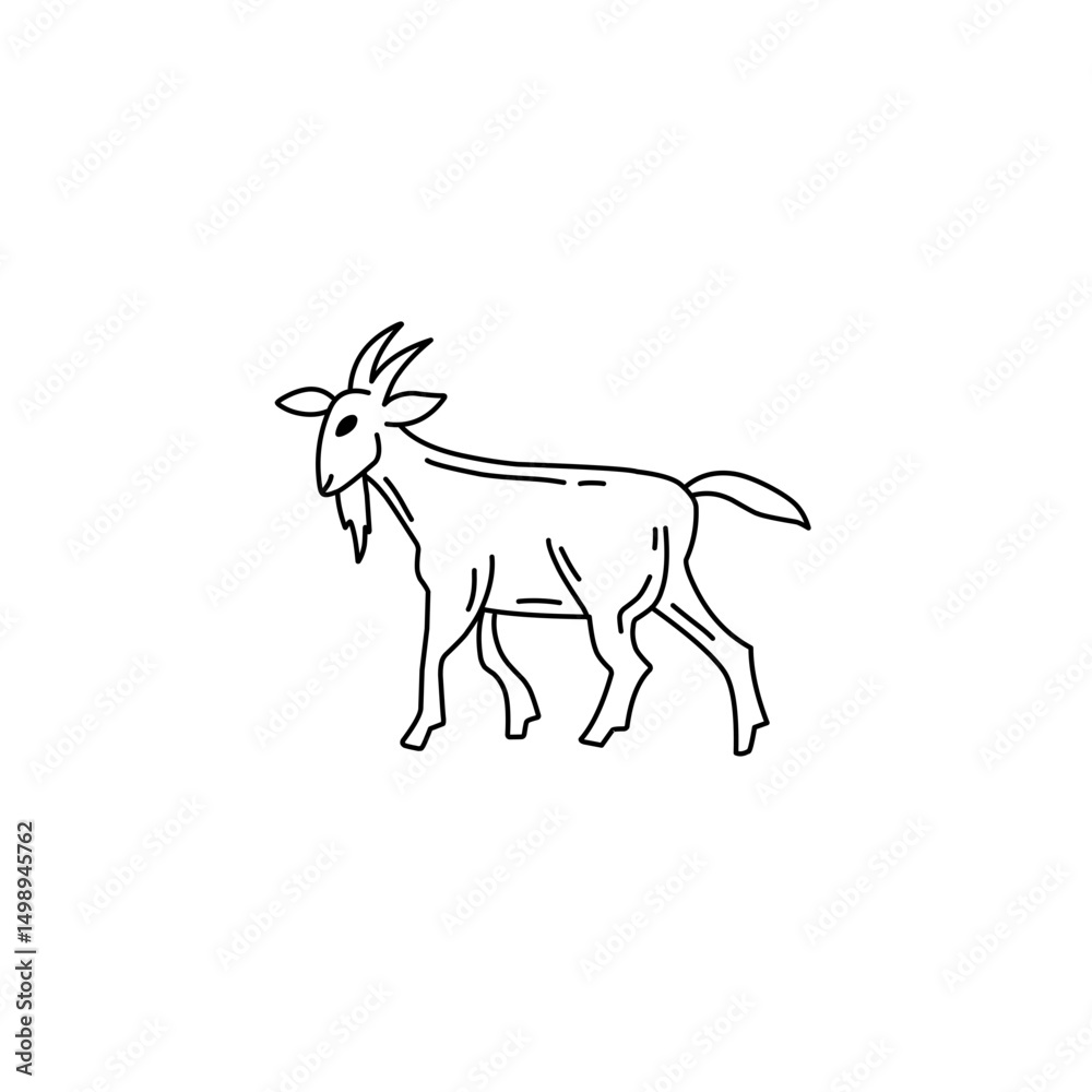 Fototapeta premium goat outline sketch