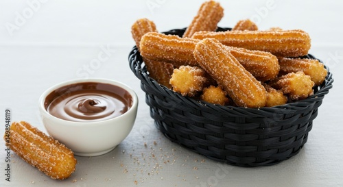 Crispy churros with chocolate