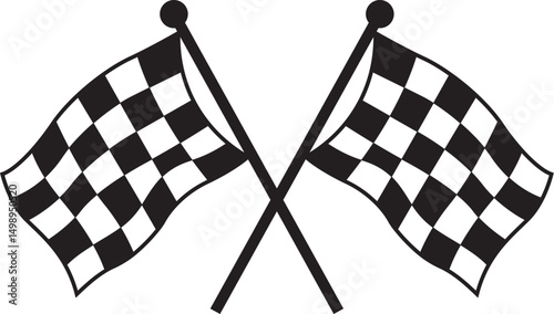 two crossed checkered flag racing flag car racing flag sports finish line flag eps vector file