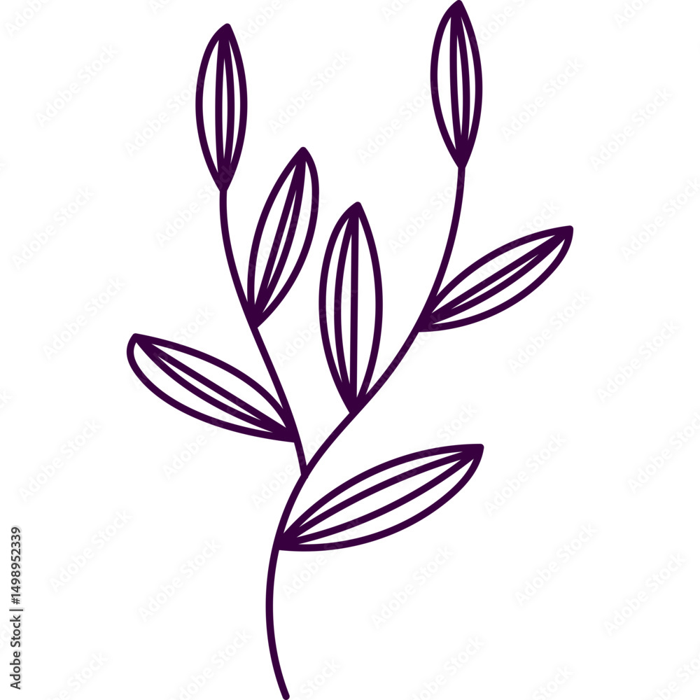 Obraz premium Aesthetic Leaves Line