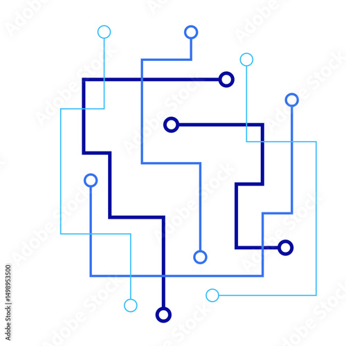 Abstract Circuit Board Design on Black Background