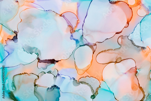 Abstract alcohol ink art with soft pastel tones