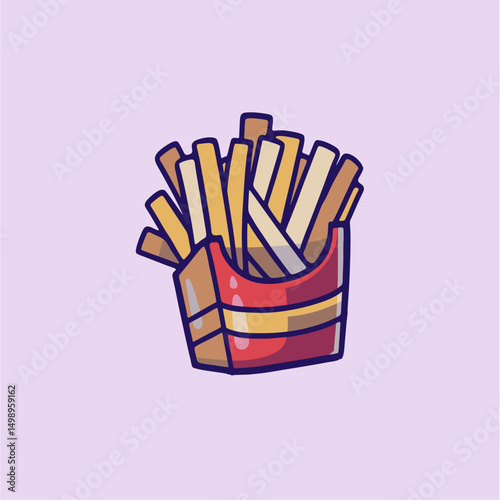 Hand drawn Vector cartoon fries