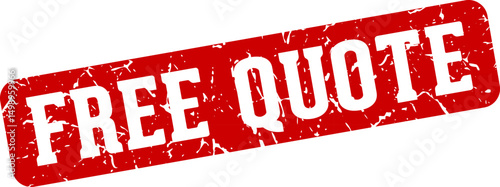 free quote rectangular sign. free quote stamp