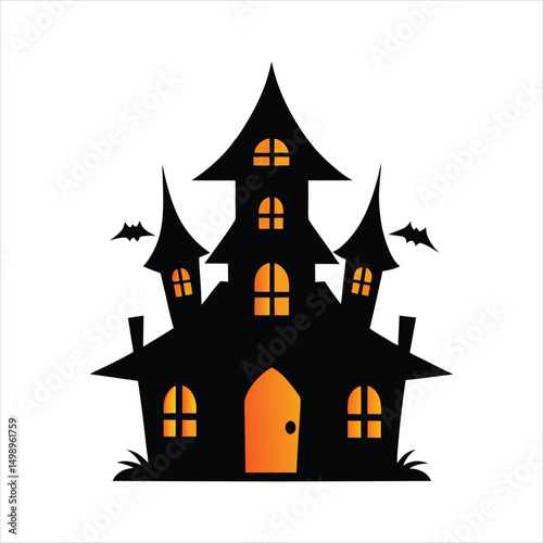 halloween house with bats