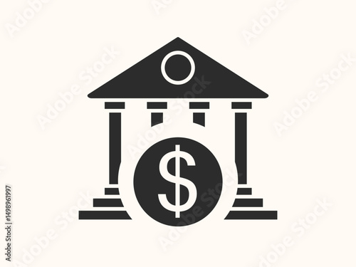 vector bank icon in flat style