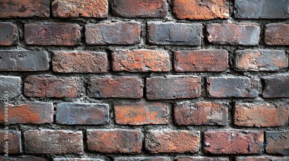 Obraz premium Rustic Red Brick Wall with Texture and Detail for Design Projects
