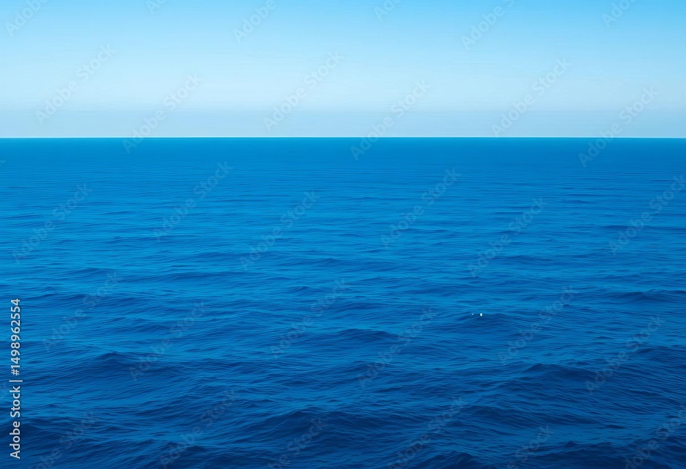Obraz premium Endless horizon, tranquil deep blue, gentle waves, stock photo, still