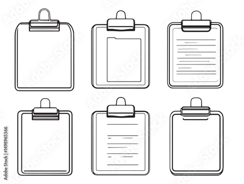 Clipboard line art isolated graphic for print design