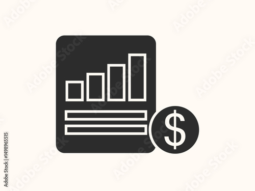 vector icon of a financial statement in flat style