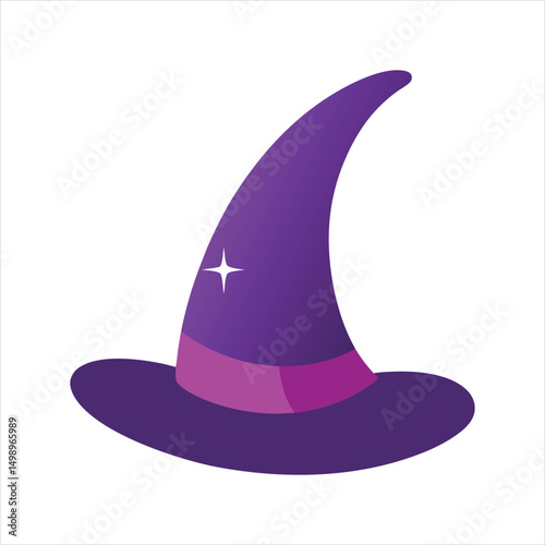 halloween witch hat with magic wand