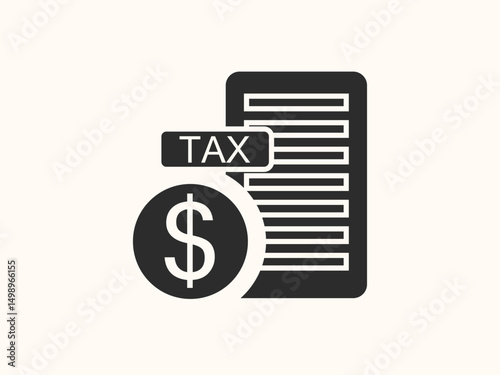 vector icon of tax in flat style