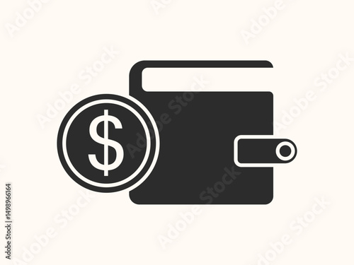 vector wallet icon in flat style