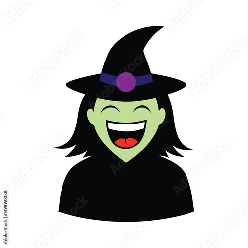 halloween witch on a white background