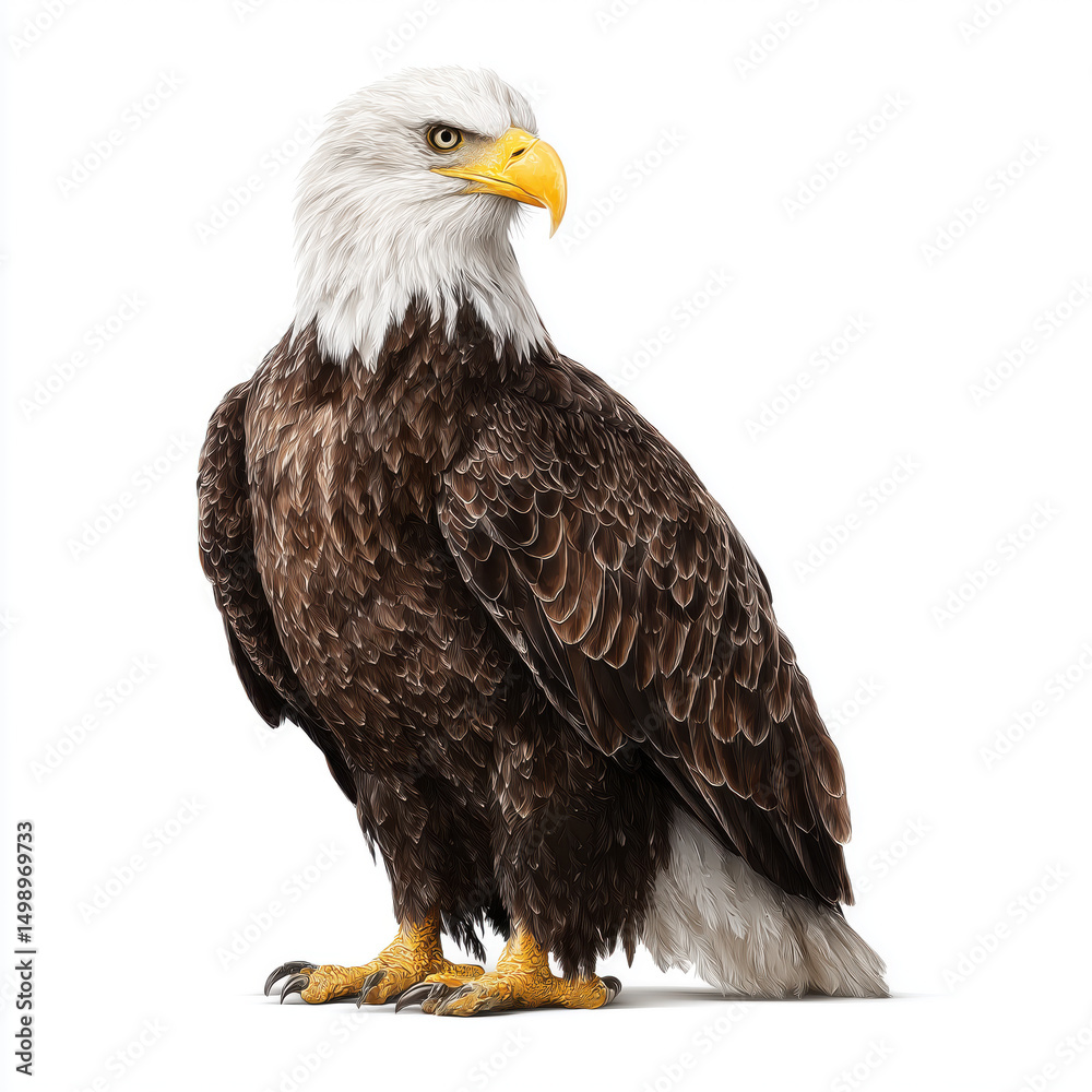 Obraz premium Majestic Bald Eagle Portrait , isolated on white background png