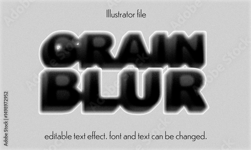 Grainy Blur Typography – Editable Text Effect in Monochrome Style