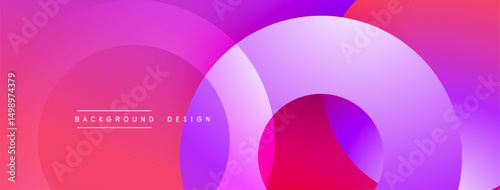 Abstract vibrant layers overlap, creating dynamic pink, purple gradients. Modern design element for backgrounds, presentations. Smooth transitions visible.