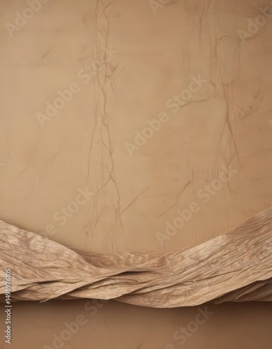 Recycled paper banner with visible fibers  Sustainable, earthy tones , handmade, rustic