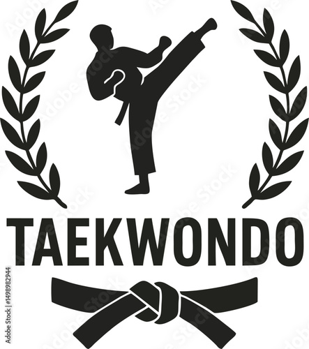 Martial arts emblem Taekwondo excellence