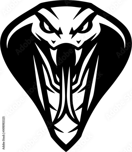 Striking cobra head with tribalinspired design