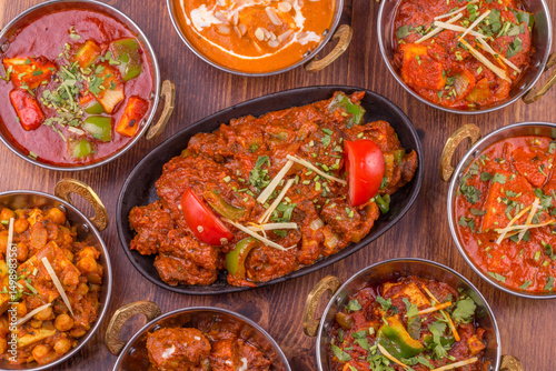 indian food in restaurant placed on the table Indian cuisine