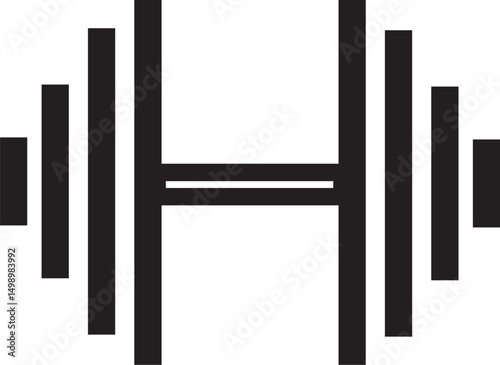 gym dumbbell icon vector silhouette illustration 