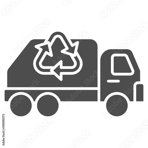Waste Collection Glyph Icon Element For Design