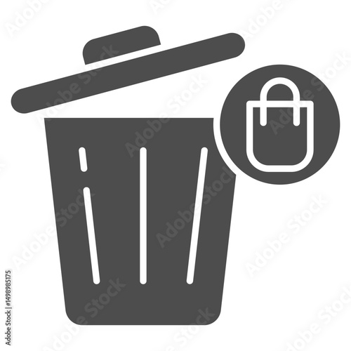 Plastic Waste Glyph Icon Element For Design