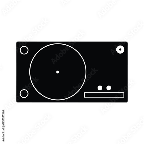 vinyl record player isolated
