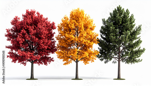 Generated image of three oak trees