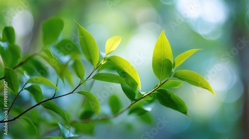 Lush green foliage bathed in sunlight, a serene escape into nature's tranquility