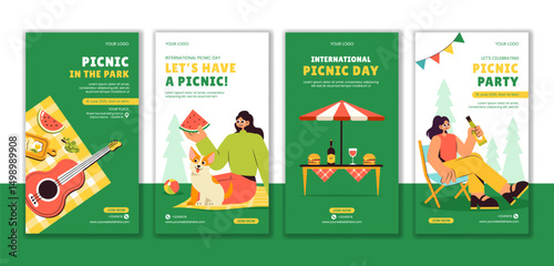 Flat Style Picnic Day Celebration Vector for Social Media Stories